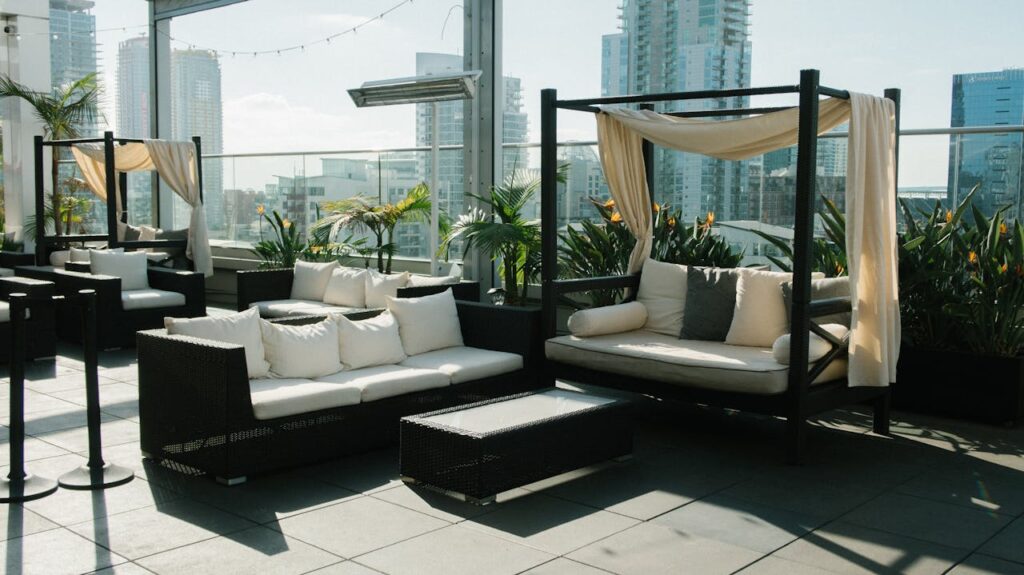 patio style, furniture and color combination